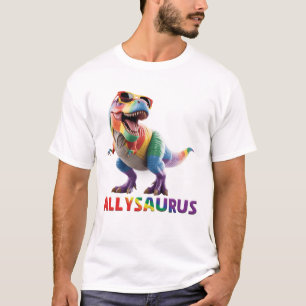 Dinosaurier Regenbogenflagge Ally LGBT Allysaurus T-Shirt