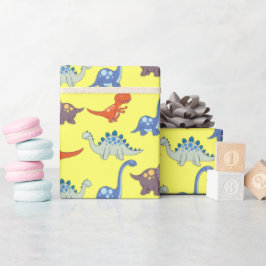 Dinosaurier Rock auf Lemon Wrapping Paper Geschenkpapier