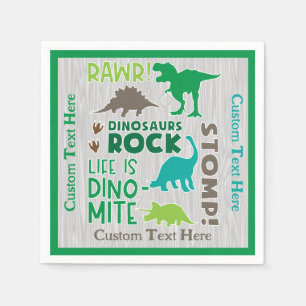 Dinosaurier Rock Subway Artwork Personalisiert Serviette