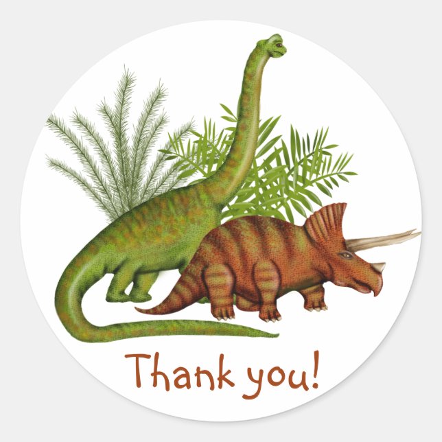 Dinosaurier Runder Aufkleber (Vorderseite)