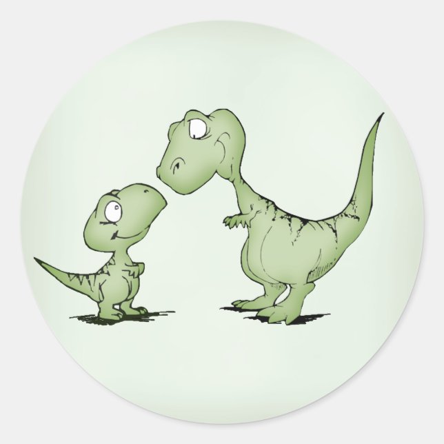 Dinosaurier Runder Aufkleber (Vorderseite)