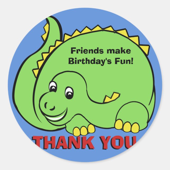 Dinosaurier Runder Aufkleber (Vorderseite)