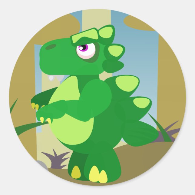 Dinosaurier Runder Aufkleber (Vorderseite)