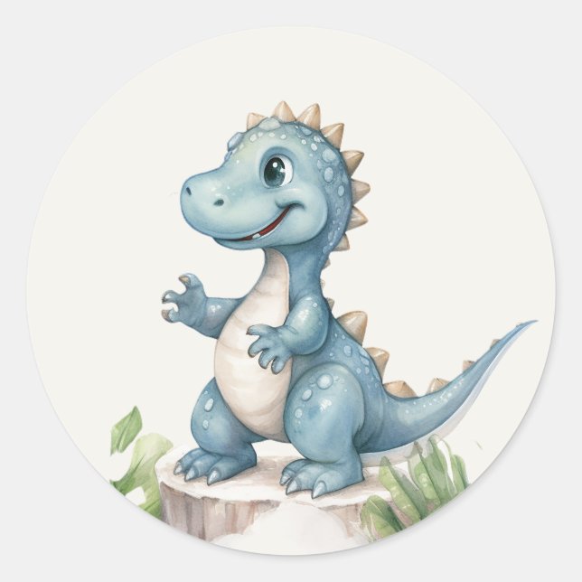 Dinosaurier Runder Aufkleber (Vorderseite)