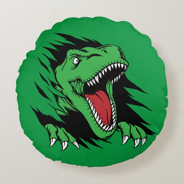 Dinosaurier Rundes Kissen (Vorderseite)