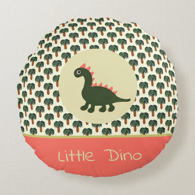 Dinosaurier Rundes Kissen (Vorderseite)