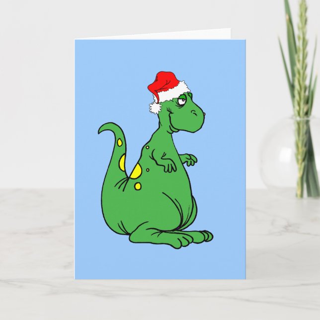Dinosaurier Sankt Feiertagskarte (Vorderseite)