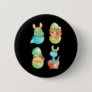 Dinosaurier schlüpfen aus Ostereiern  Button