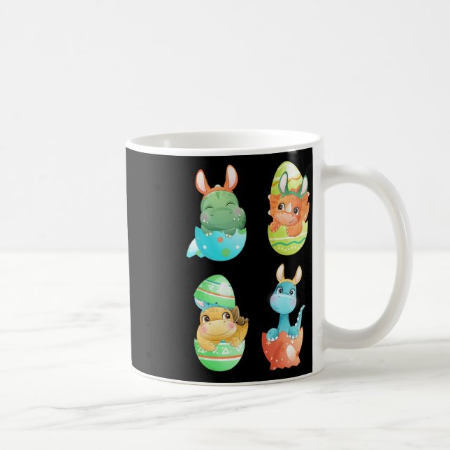 Dinosaurier schlüpfen aus Ostereiern Kaffeetasse (Rechts)