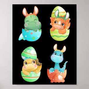 Dinosaurier schlüpfen aus Ostereiern  Poster
