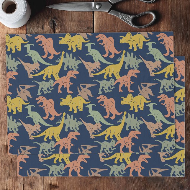 Dinosaurier Seidenpapier (Dinosaur pattern tissue paper for birthdays or decoupage projects)