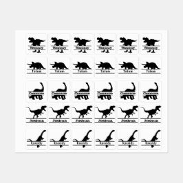 Dinosaurier-Silhouette Personalisierte Namen Etiketten