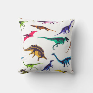 Dinosaurier-Silhouetten: Vintages Skizzenmuster. Kissen