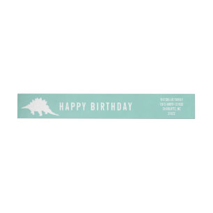 Dinosaurier-Silhouettestegosaurus-Adressen-Etikett