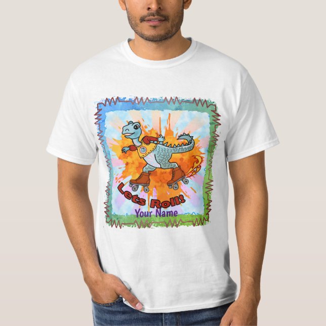 Dinosaurier Skater T - Shirt (Vorderseite)