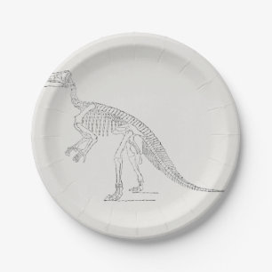 Dinosaurier-Skelett-Kunst Pappteller