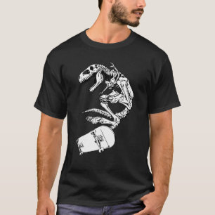 Dinosaurier Skelett Skateboard cooler Skater Gebur T-Shirt
