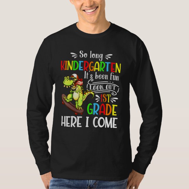 Dinosaurier So langer Kindergarten Ausblick auf 1. T-Shirt (Vorderseite)