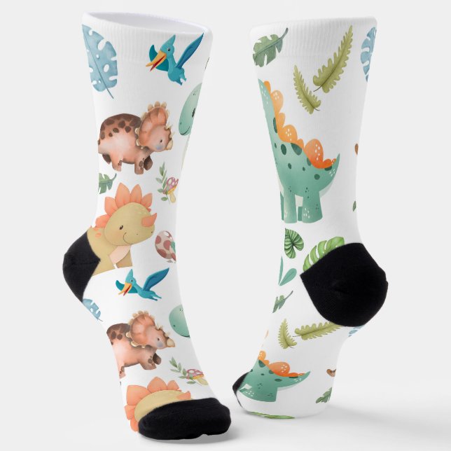 Dinosaurier Socken (Gewinkelt)