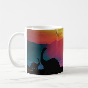 Dinosaurier-Sonnenuntergang Kaffeetasse