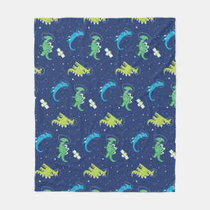 Dinosaurier Space dino kids Pattern Geschenk Niedl Fleecedecke
