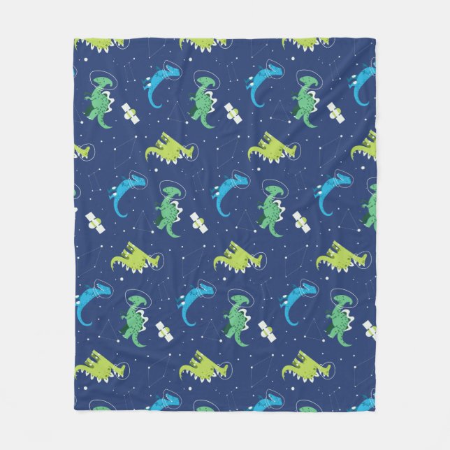 Dinosaurier Space dino kids Pattern Geschenk Niedl Fleecedecke (Vorderseite)