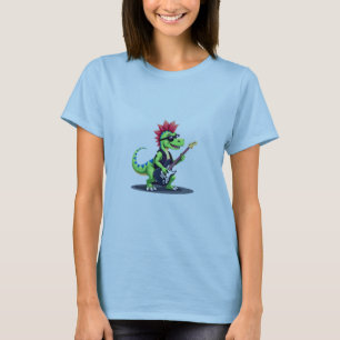 Dinosaurier spielt elektrische Gitarre T-Shirt