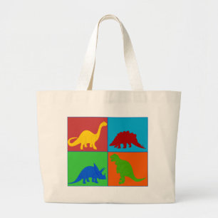 Dinosaurier spielt Taschen-Tasche Jumbo Stoffbeutel