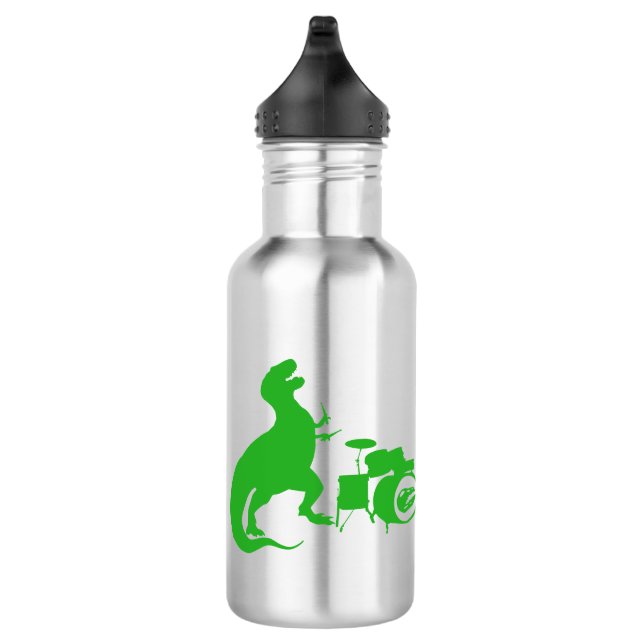 Dinosaurier spielt Trommeln - Wählen Sie Hintergru Edelstahlflasche (Rechts)