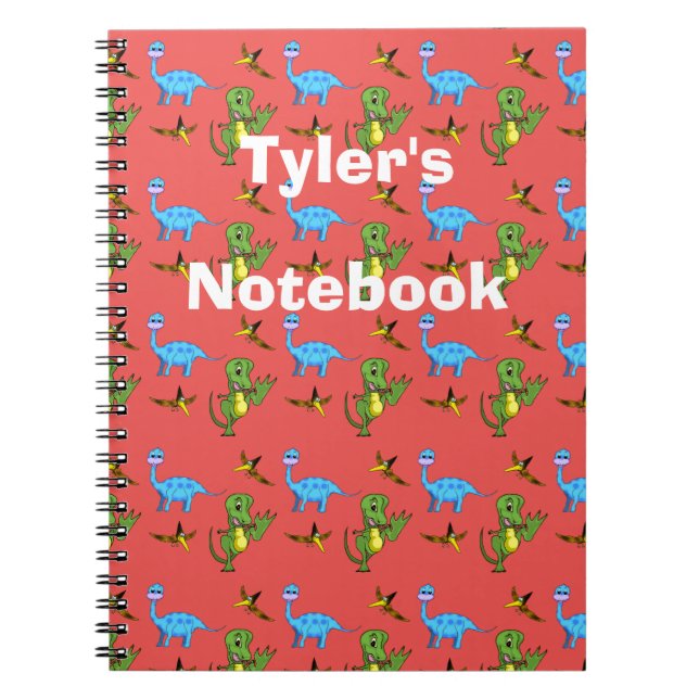 Dinosaurier Spiral Notebook Notizblock (Vorderseite)