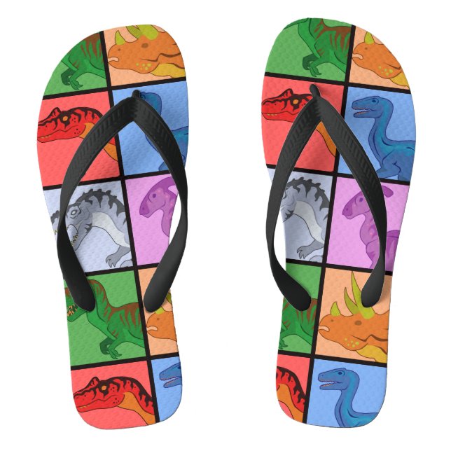 Dinosaurier Squares Flip Flops (Fußbett)