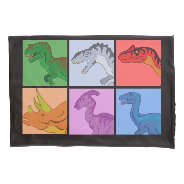 Dinosaurier Squares Kissenbezug (Vorderseite)