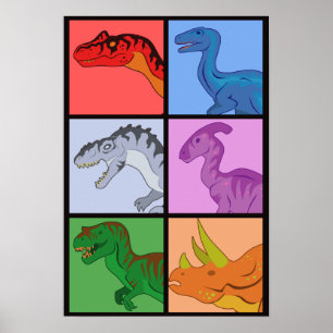 Dinosaurier Squares Poster