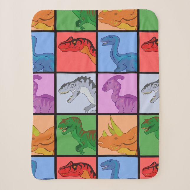 Dinosaurier Squares Sherpadecke (Vorderseite)