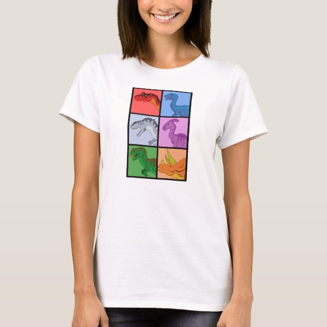 Dinosaurier Squares T-Shirt (Vorderseite)