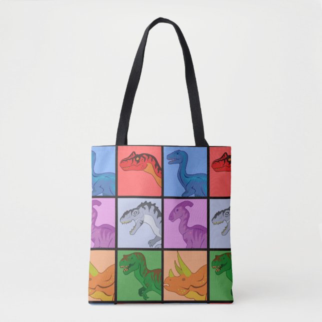Dinosaurier Squares Tasche (Vorderseite)