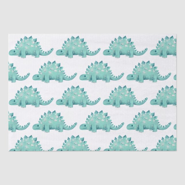 Dinosaurier Stegosaurus Kindergeburtstag Seidenpapier (Vorderseite)
