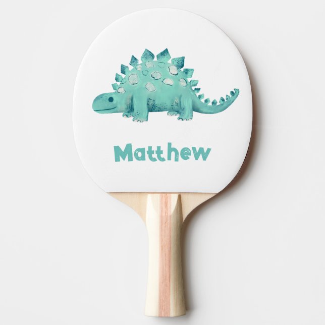Dinosaurier Stegosaurus Vorname Tischtennis Schläger (Vorderseite)