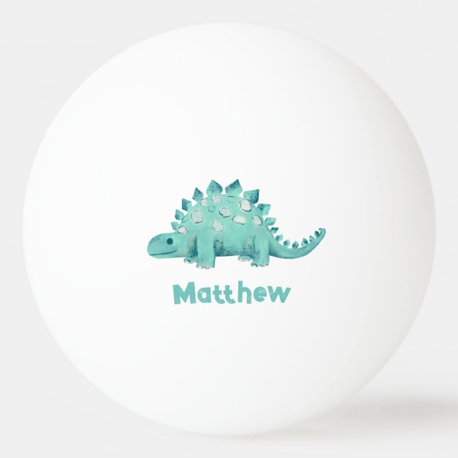 Dinosaurier Stegosaurus Vorname Tischtennisball (Vorderseite)