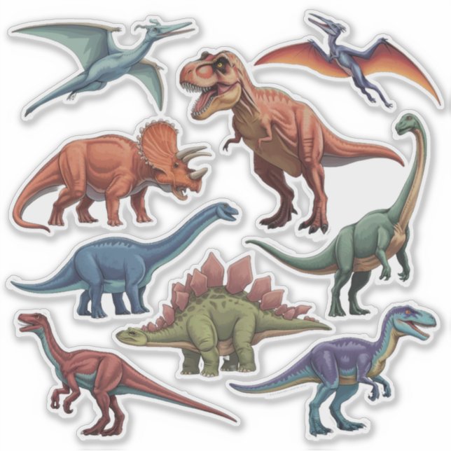 Dinosaurier-Sticker-Set Aufkleber (Vorderseite)