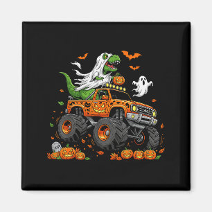 Dinosaurier T-Rex fährt auf Monstertruck Halloween Magnet