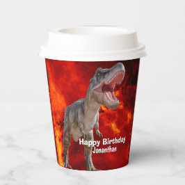 Dinosaurier T Rex feuer Jurassic World Hintergrund Pappbecher