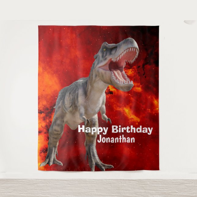 Dinosaurier T Rex feuer Jurassic World Hintergrund Wandteppich (Vorderseite)