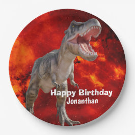 Dinosaurier T Rex fire Jurassic World Pappteller