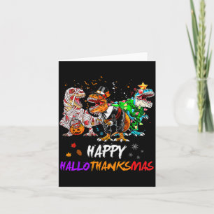 Dinosaurier T Rex Frohes Hallothanksmas Halloween  Karte