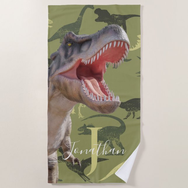 Dinosaurier T Rex Gold Muster Jurassic World Strandtuch (Vorderseite)