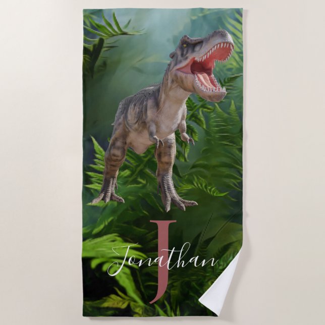 Dinosaurier T Rex Jungle Green Jurassic World Strandtuch (Vorderseite)