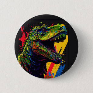 Dinosaurier T Rex Kids farbenfroh Button