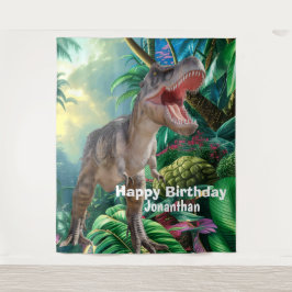 Dinosaurier T Rex Kids Jurassic World im Hintergru Wandteppich