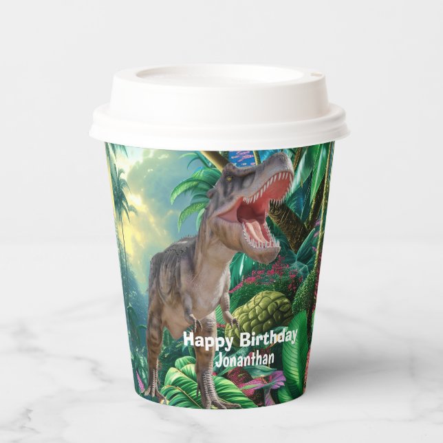 Dinosaurier T Rex Kids Jurassic World Pappbecher (Vorderseite)